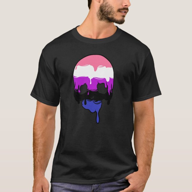 T-shirt Crâne de goutte de genderfluide (Devant)