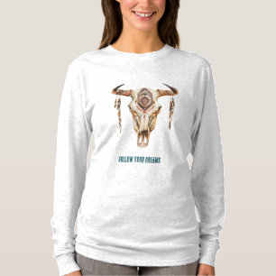 T-shirt Crâne de la corne des taureaux de la tribu autocht