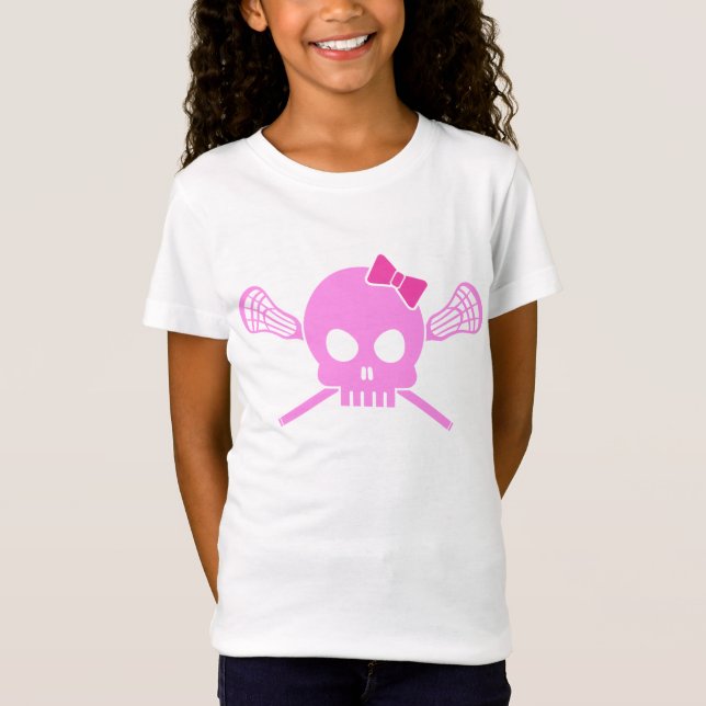 T-Shirt Crâne de lacrosse de fille (Devant)