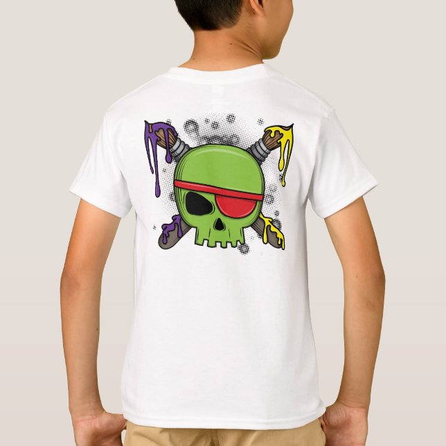 T-shirt Crâne de l'école d'art avec peinture à goutte esse (Dos)