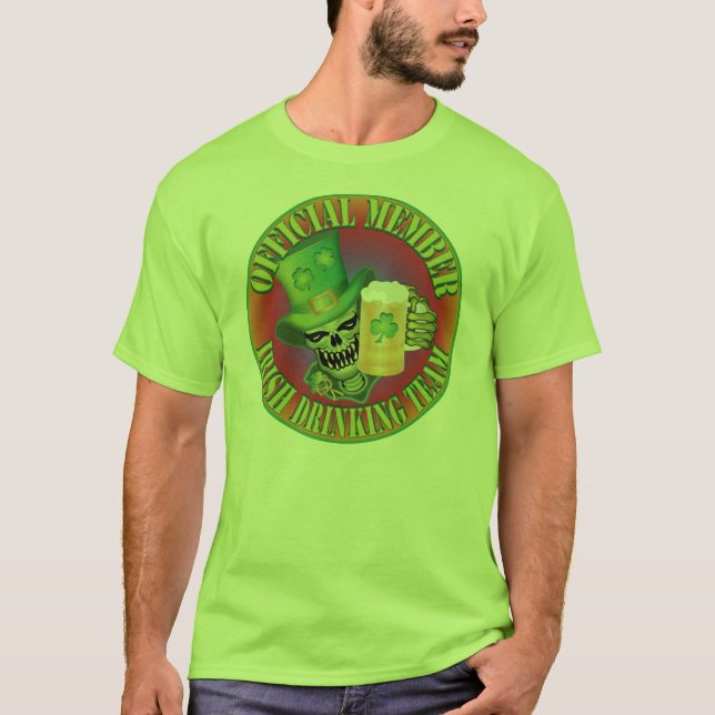 T-shirt Crâne de l'équipe de boisson irlandaise (Devant)