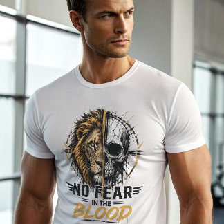 T-Shirt Crâne de Lion de Sang Sans Peur | Savage