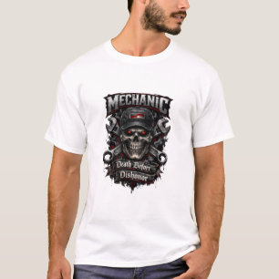 T-shirt Crâne de mécanicien Tee Dark Death avant déshonneu