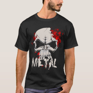 T-shirt Crâne de métaux lourds avec des gouttes de sang