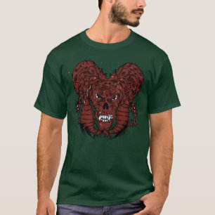 T-shirt Crâne de monstre rouge en colère