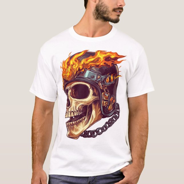 T-shirt Crâne de motard faucheur (Devant)