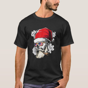 T-shirt Crâne de Noël Funny Noël Chapeau Noël Hommes Femme