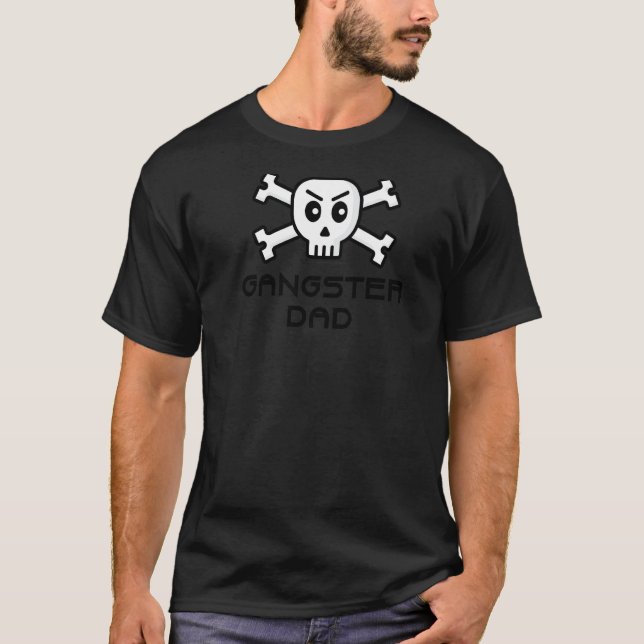 T-shirt Crâne de papa de Gangster et le mot d'os croisé (Devant)