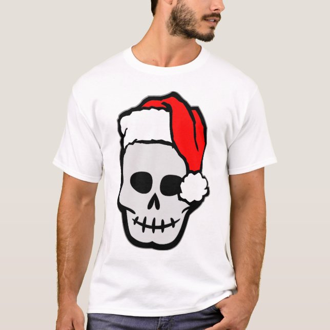 T-shirt Crâne de Père Noël de Noël (Devant)