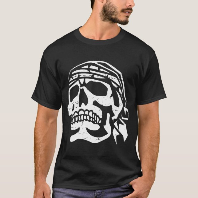 T-shirt Crâne de pirate en détresse (Devant)