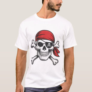 T-shirt Crâne de pirate os croisés Halloween