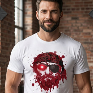 T-Shirt Crâne de Pirate Sanglant – Tee-shirt Hallo