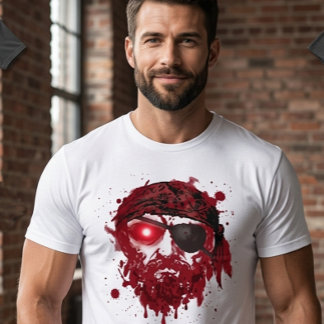 T-Shirt Crâne de Pirate Sanglant – Tee-shirt Hallo