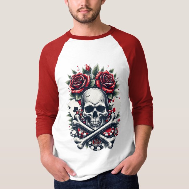 T-shirt Crâne de Poker (Devant)