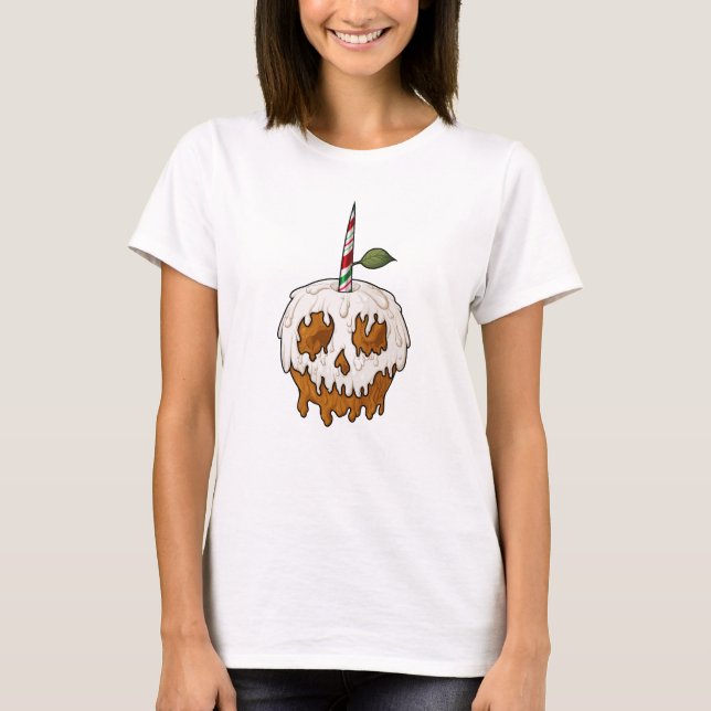 T-shirt Crâne de pomme de caramel doux à la mort (Devant)