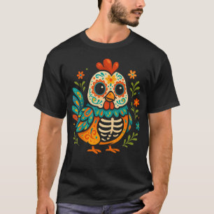 T-shirt Crâne de poulet sucré coloré Da De Los Muertos Amu