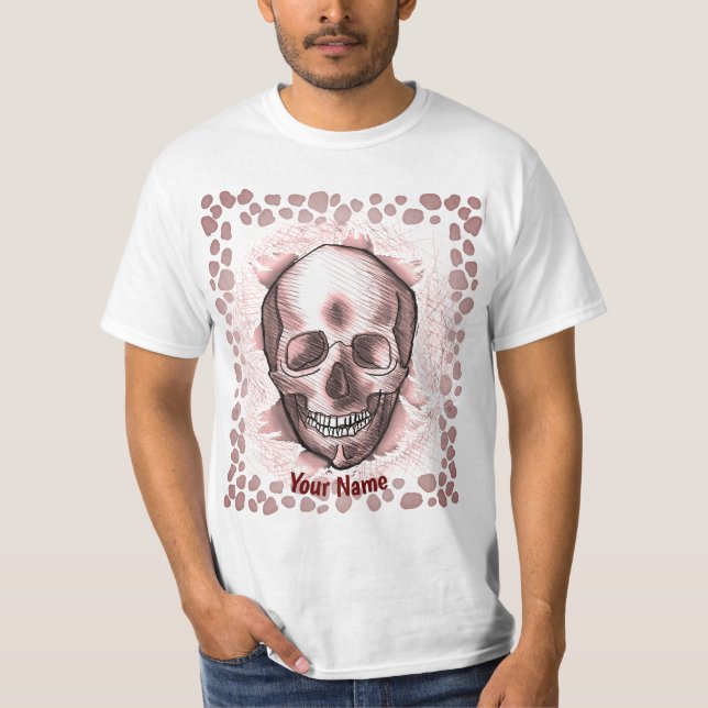 T-shirt Crâne de rupture rouge  (Devant)