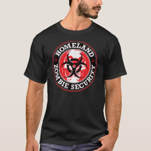 T-shirt Crâne de sécurité de zombi de patrie - rouge