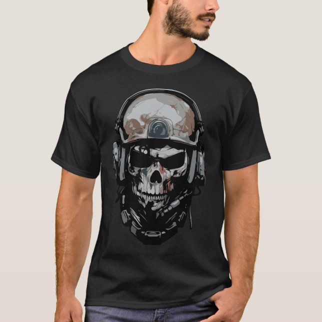 T-shirt Crâne de soldat de l'Armée de terre avec conceptio (Devant)