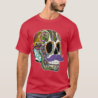 T-shirt Crâne de sucre à moustache version couleur