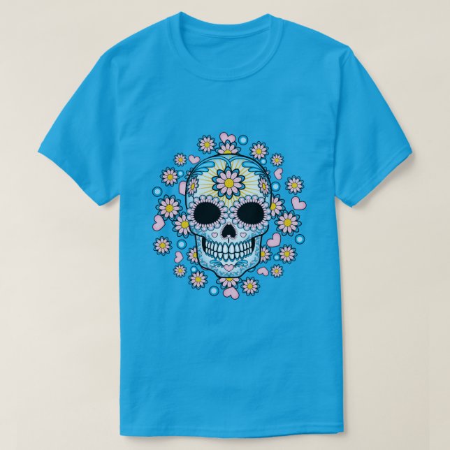 T-shirt Crâne de sucre coloré (Design devant)