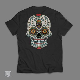 T-shirt Crâne de sucre d'amour Dia De Los Muertos Jour des