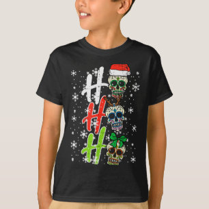 T-shirt Crâne de sucre de Noël Ho Ho Ho Xmas Mexicain Homm