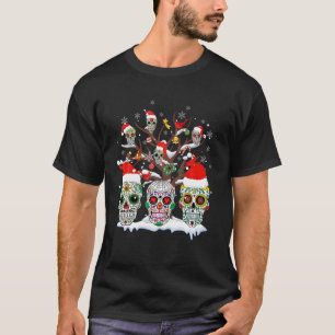 T-shirt Crâne de sucre de Noël sur arbre drôle Père No