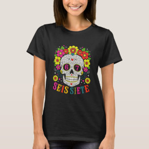 T-shirt Crâne de sucre drôle Seis Siete 67 Mème Jour des M