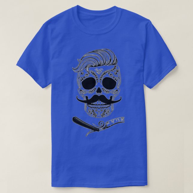 T-shirt Crâne de sucre en barbier (Design devant)