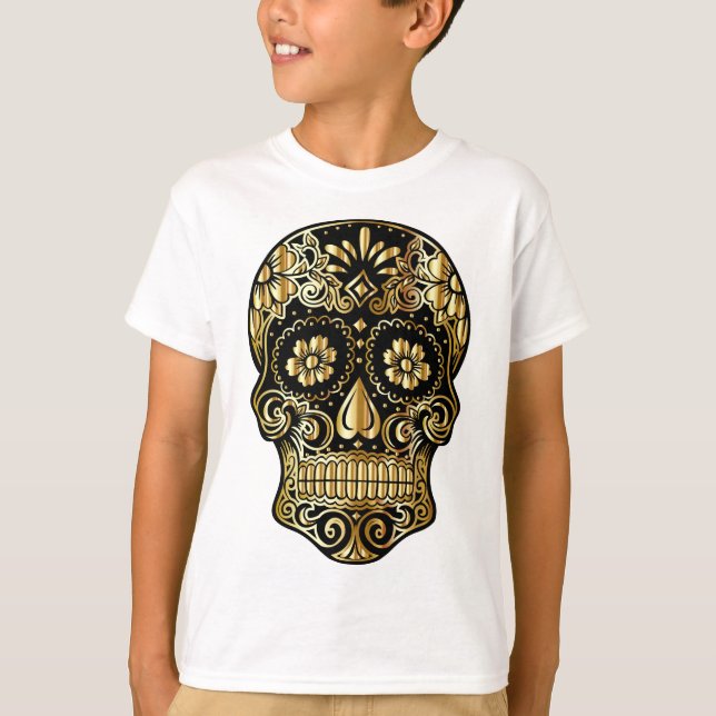 T-shirt Crâne de sucre Fête mexicaine de l'art culturel mo (Devant)