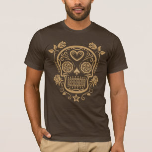 T-shirt Crâne de sucre roux avec des roses