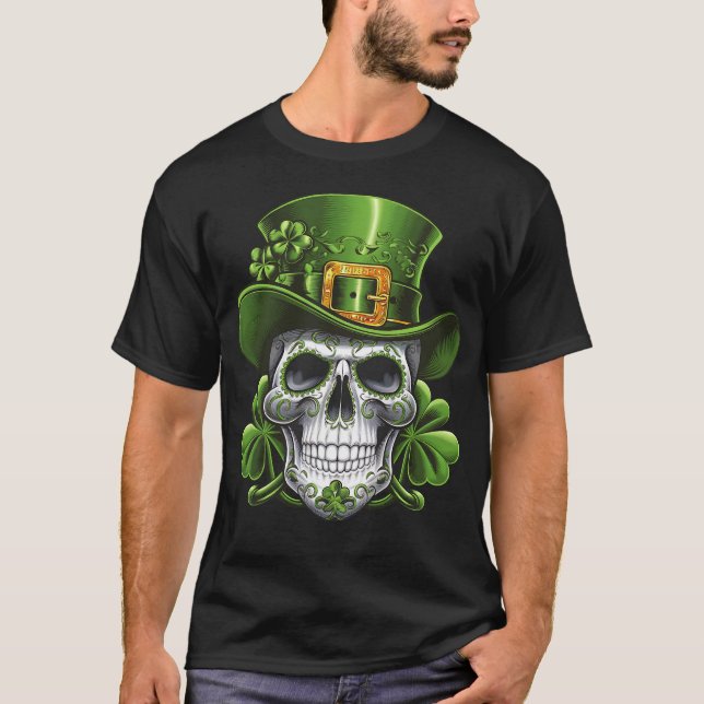 T-shirt Crâne de Sucre Saint-Patrick Trèfle (Devant)