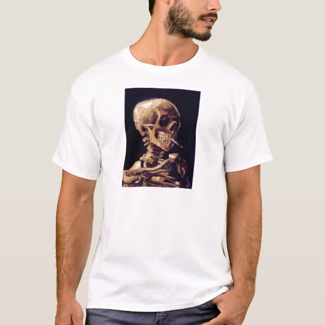 T-shirt Crâne de tabagisme de Van Gogh (Devant)