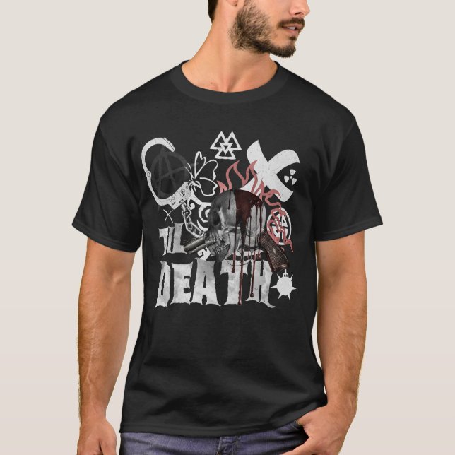 T-shirt Crâne de Til Death Enterrement de vie de garçon Ro (Devant)