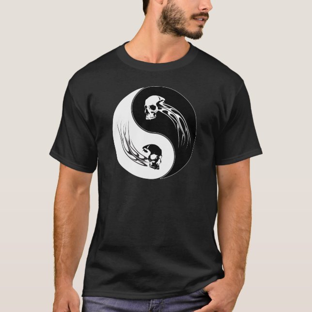 T-shirt Crâne de tribal de Yin Yang (Devant)