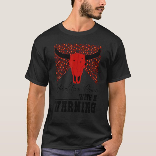 T-shirt Crâne de vache léopard aurait dû venir avec un ave (Devant)