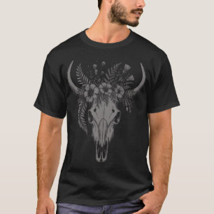 T-shirt Crâne de vache occidental vintage boho Crâne de ta