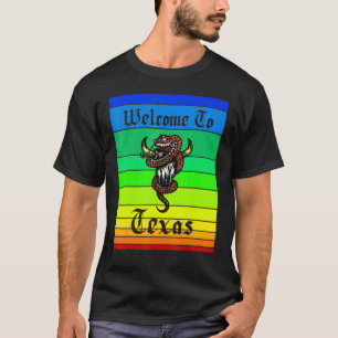 T-shirt Crâne de vache serpent Bienvenue au Texas Sunset