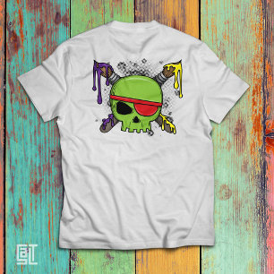 T-shirt Crâne d'école d'art avec peinture qui coule essent