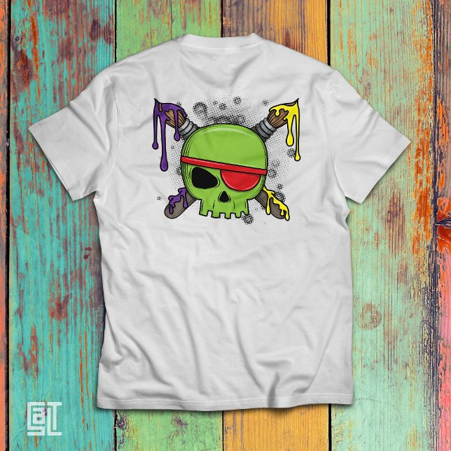 T-shirt Crâne d'école d'art avec peinture qui coule essent (Créateur téléchargé)