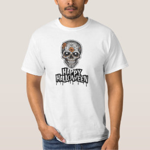 T-shirt Crâne déplaisant, Art d'Halloween