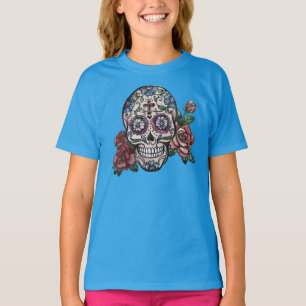 T-shirt Crâne dessiné à la main Dia de los Muertos   Chemi