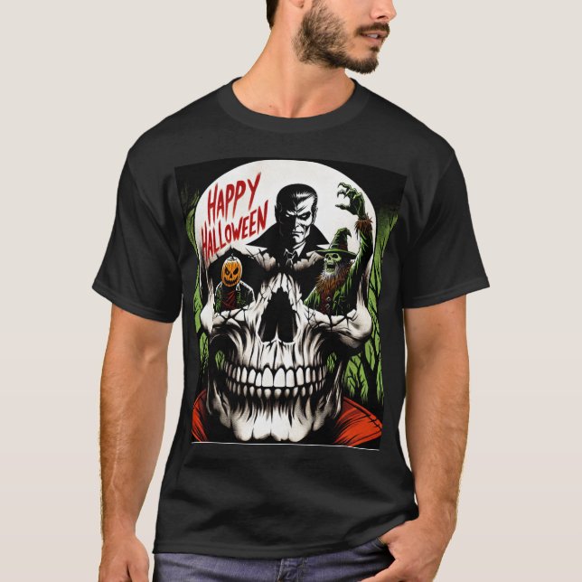 T-shirt crâne d'Halloween (Devant)