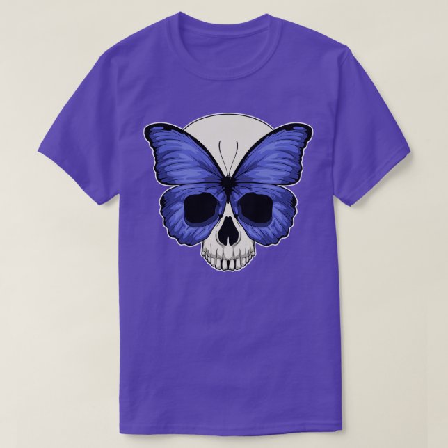 T-shirt Crâne d'Halloween papillon (Design devant)