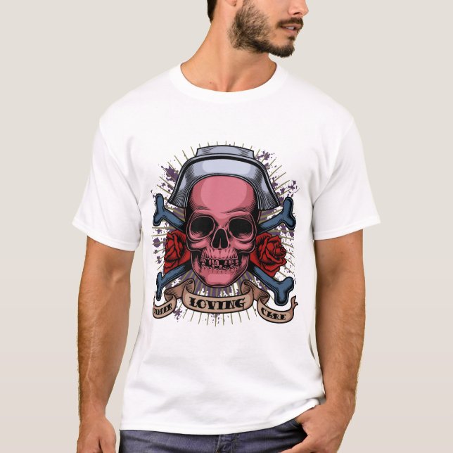 T-shirt Crâne d'infirmière de chromatographie sur couche (Devant)