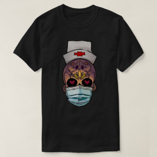 T-Shirt crâne d'infirmière de l'amour