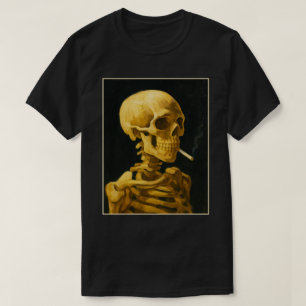 T-shirt Crâne doré fumant – Unique inspiré de Van Gogh