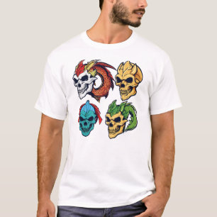 T-shirt Crâne Dragon Chic - Cute Anime Inspiré