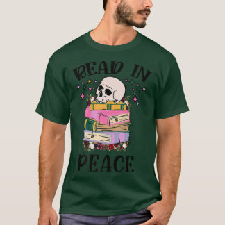 T-shirt Crâne drôle Lire En Paix Livre De Lecture Mystique